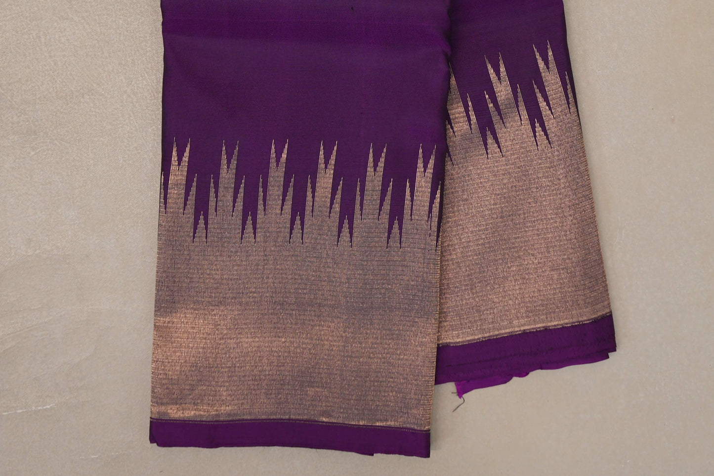 Purple Light Weight Kanjivaram Silk Saree temple border