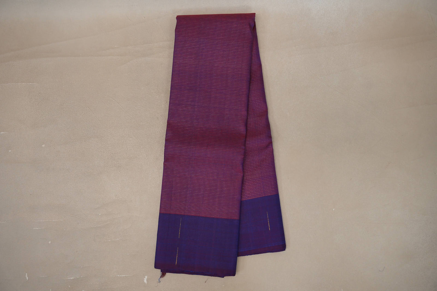 Dual Tone of Red & Blue Plant based Kanjivaram Silk Saree
