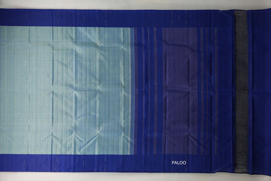 Dual Tone of Elaichi Green & Deep Blue Plant based Kanjivaram Silk Saree paloo