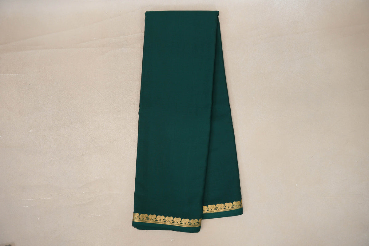 Dark Green Mysore Silk Saree