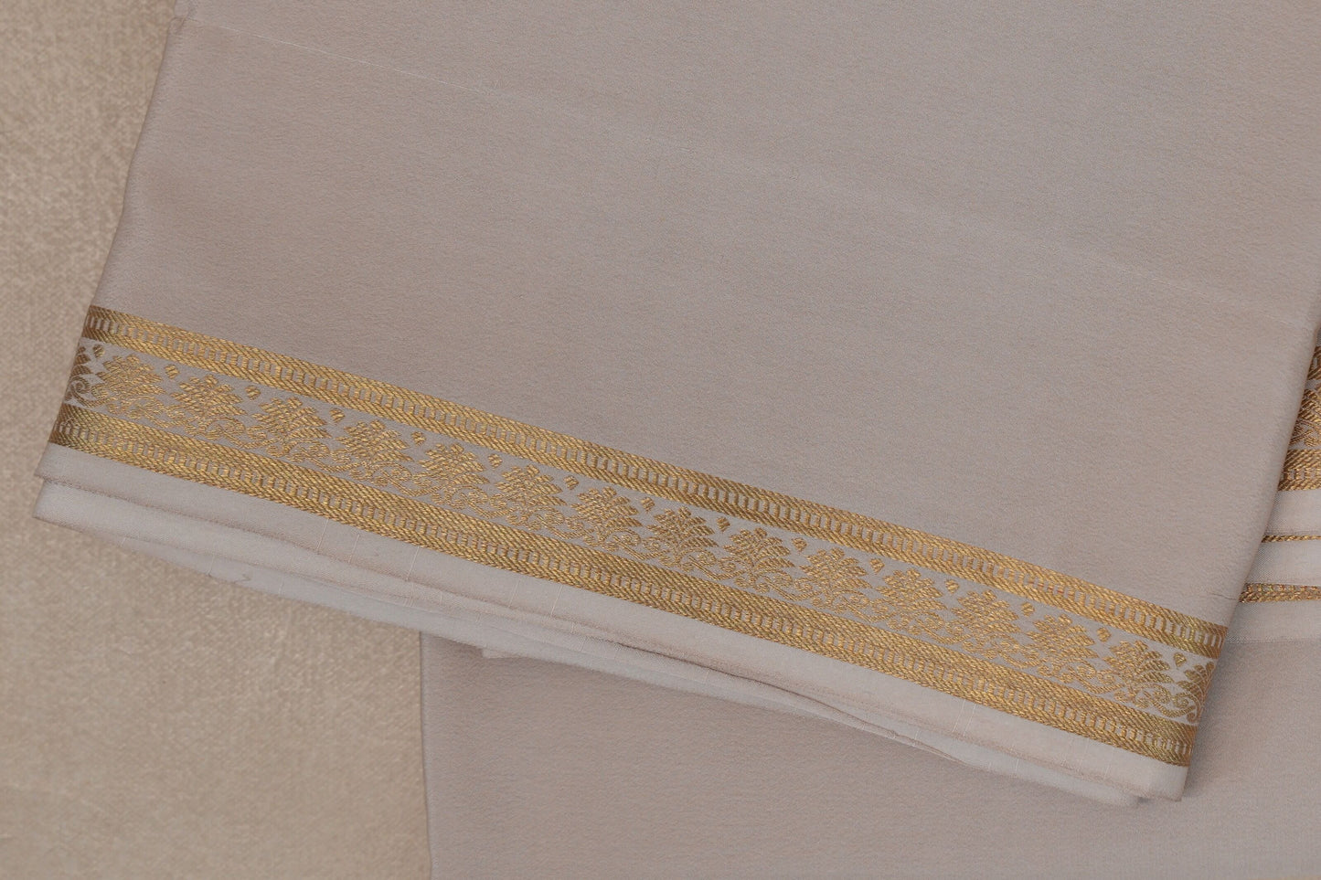 Cream Mysore Silk Saree border