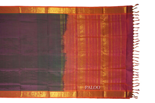 vintage silk cotton saree paloo