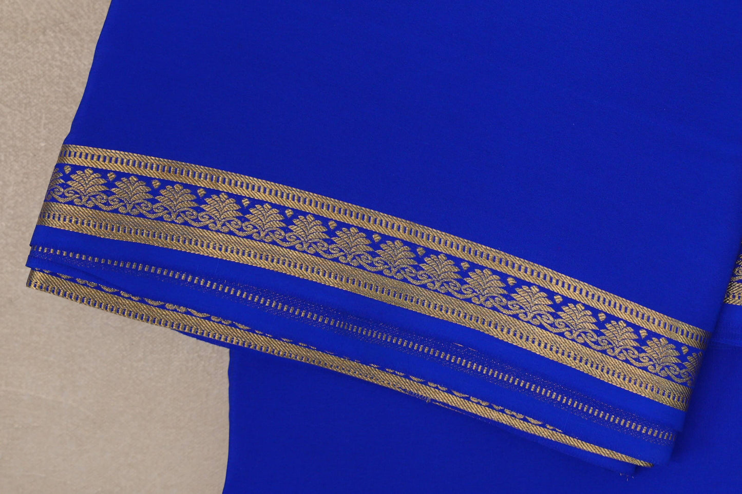 Dark Royal Blue Mysore Silk Saree border