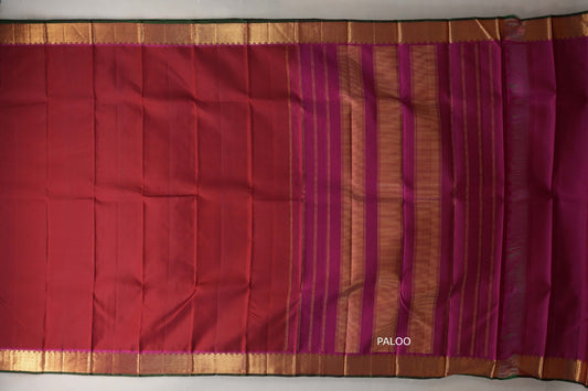 Deep Maroon with magenta border Vintage Kanjivaram Silk Saree SS9794