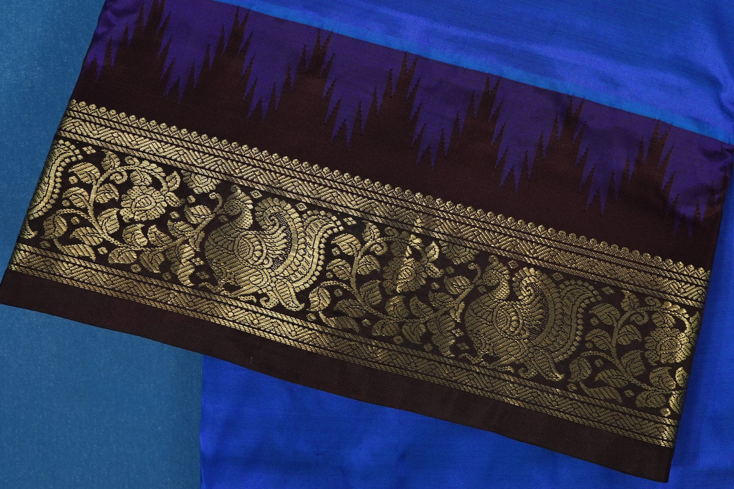 Violet Blue nine yards silk saree