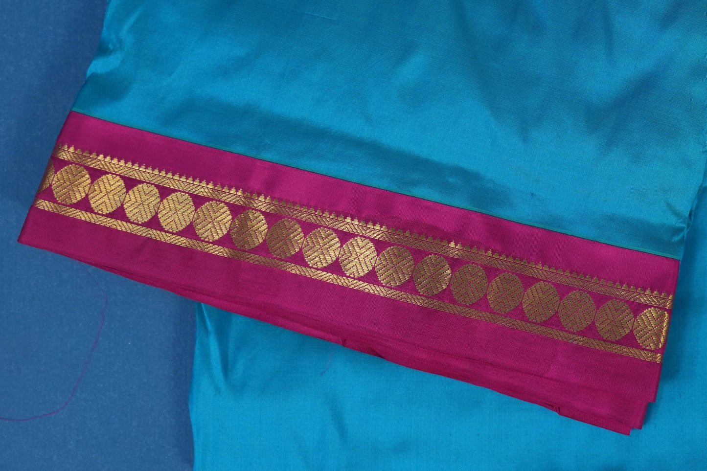 blue nine yards silk saree border