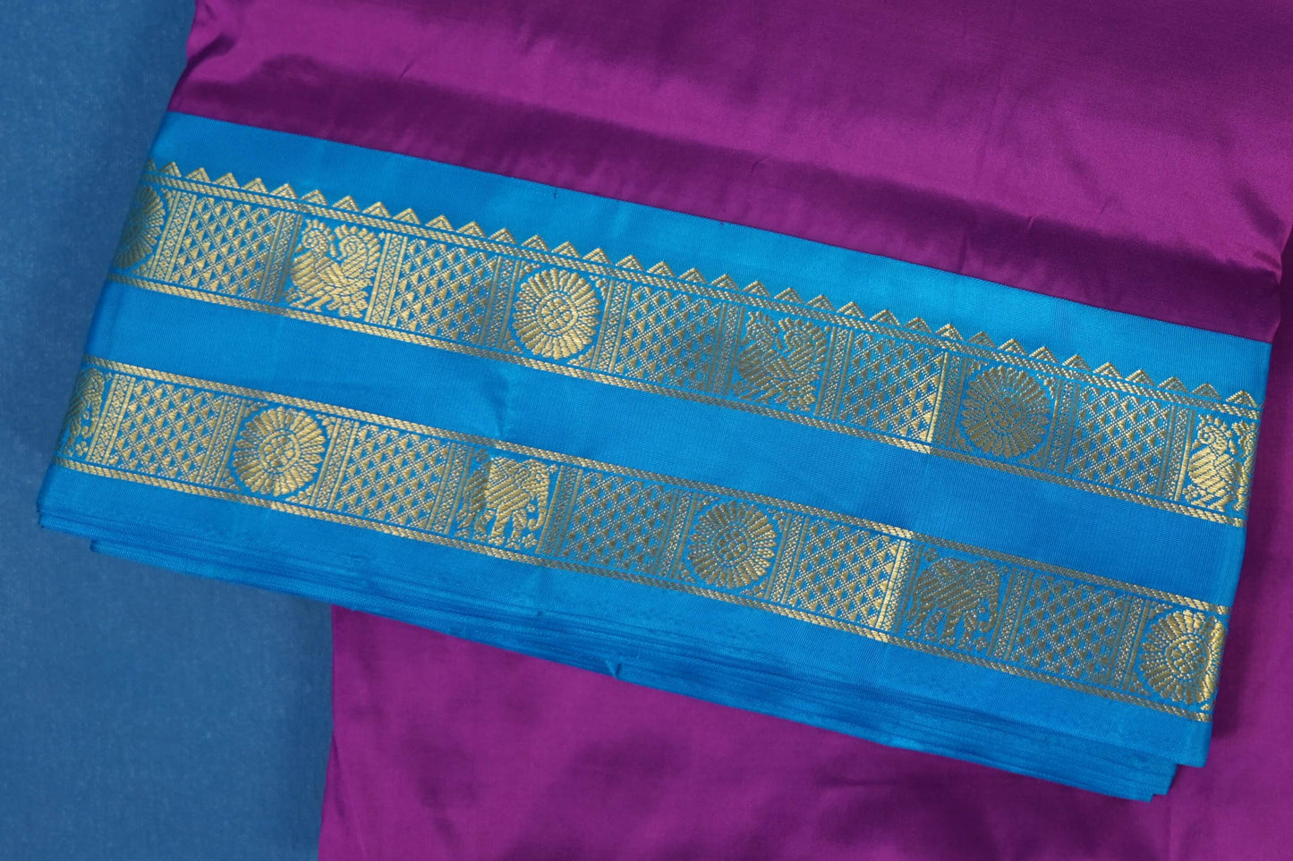 Magenta nine yards silk saree