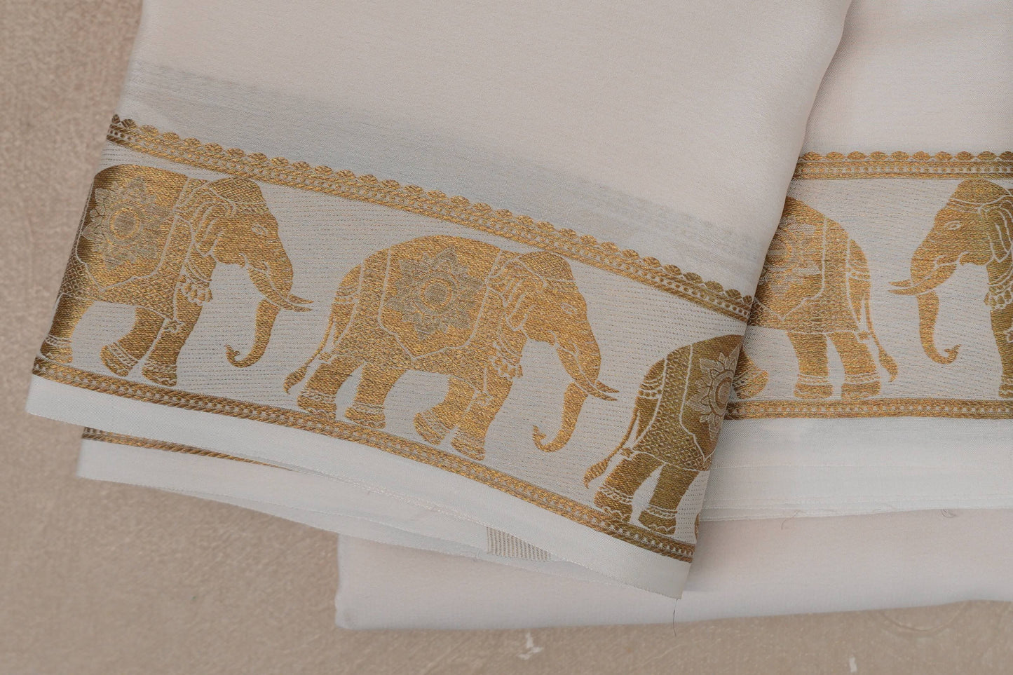 Cream Mysore Silk Saree border