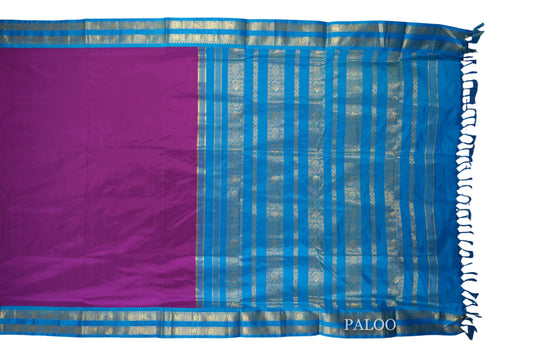 Magenta ten yards silk saree