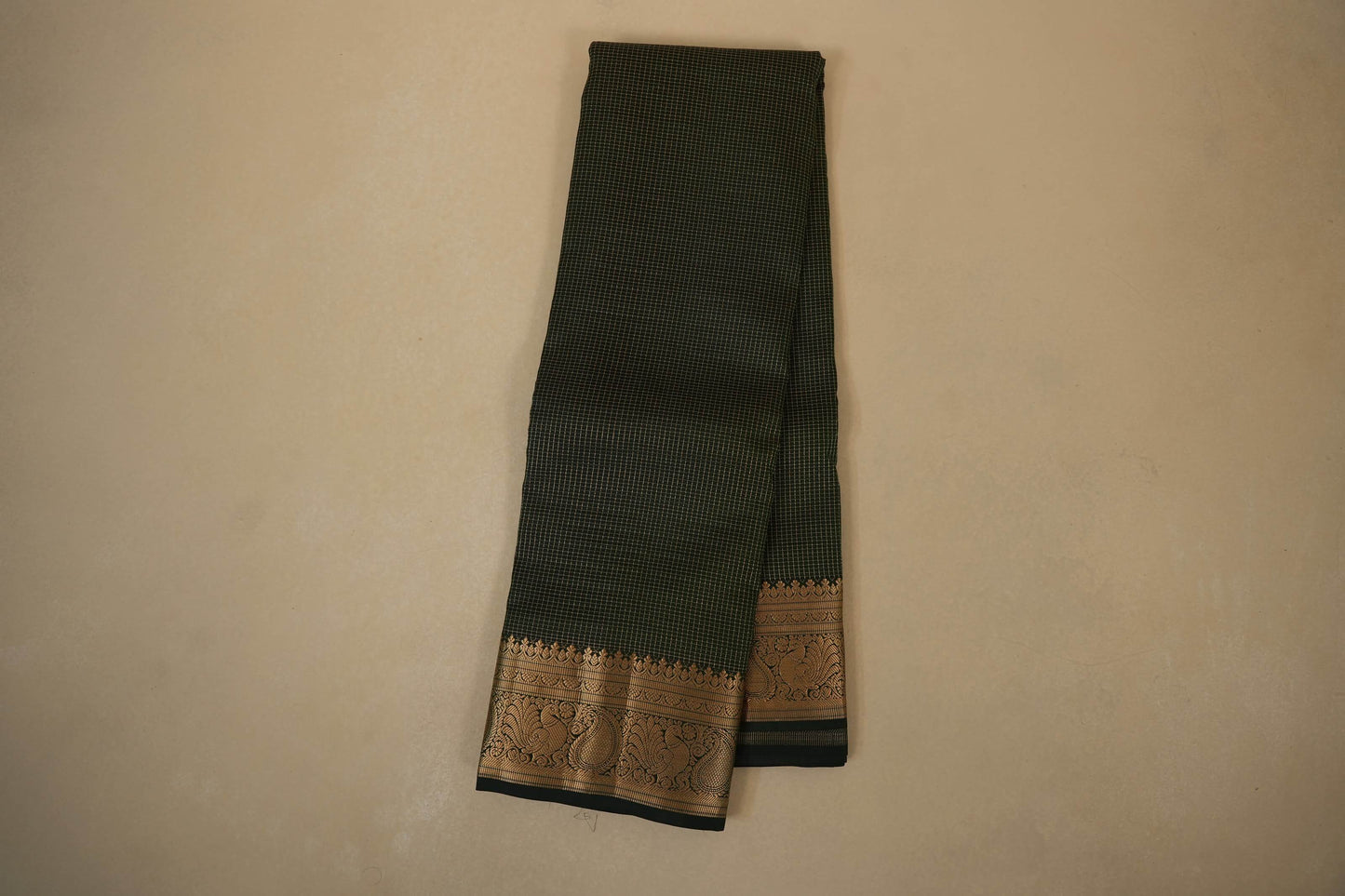 checked light weight kanchipuram silk saree