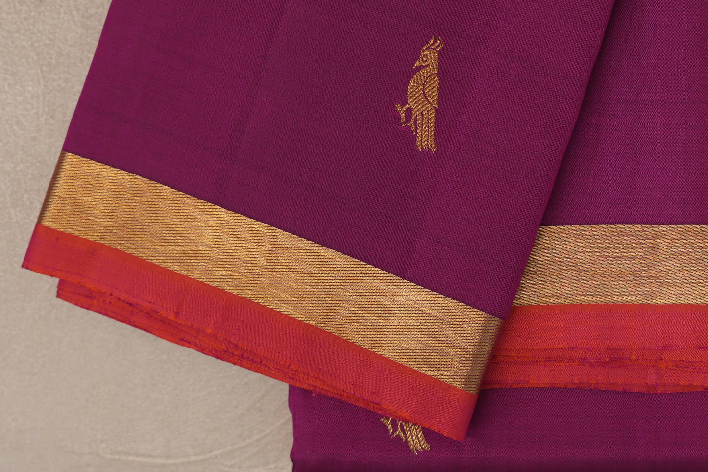 Deep Magenta Vintage Kanjivaram Silk Saree borders