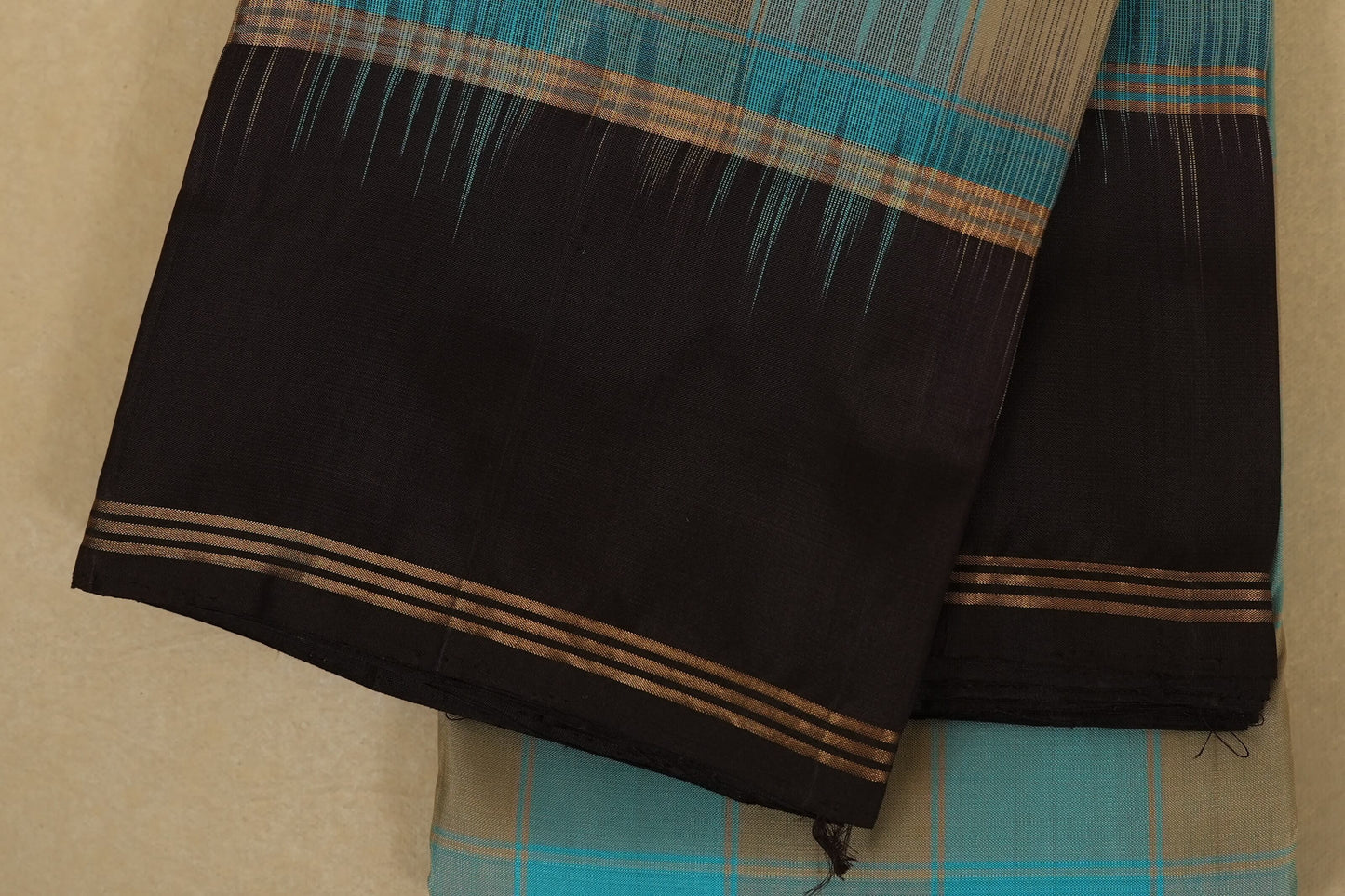 Multicolour checks Lightweight Kanjivaram Saree border