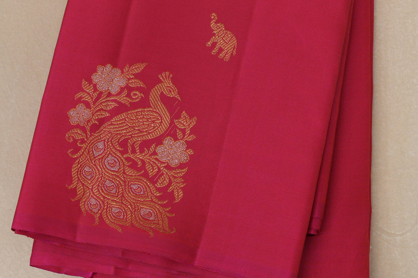 Reddish Pink Vintage Kanjivaram Silk Saree body