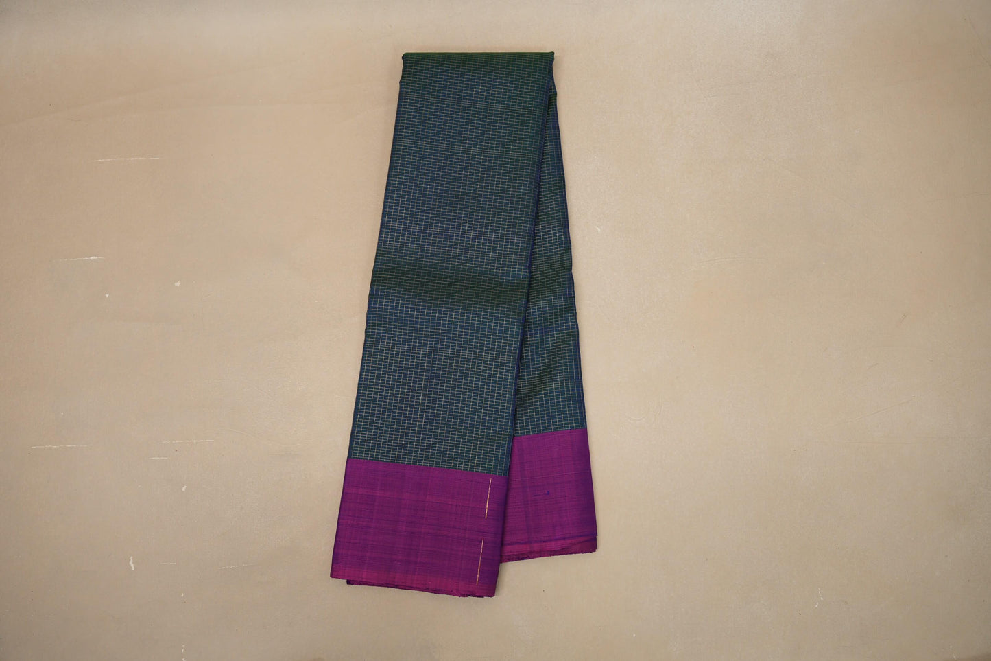 Dual Tone Peacock Blue and Green Vintage Kanjivaram Silk Saree SS8753