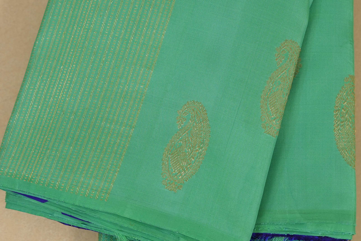 Rama green Kanjivaram Silk Saree body