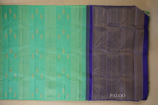 Rama green Kanjivaram Silk Saree PALOO