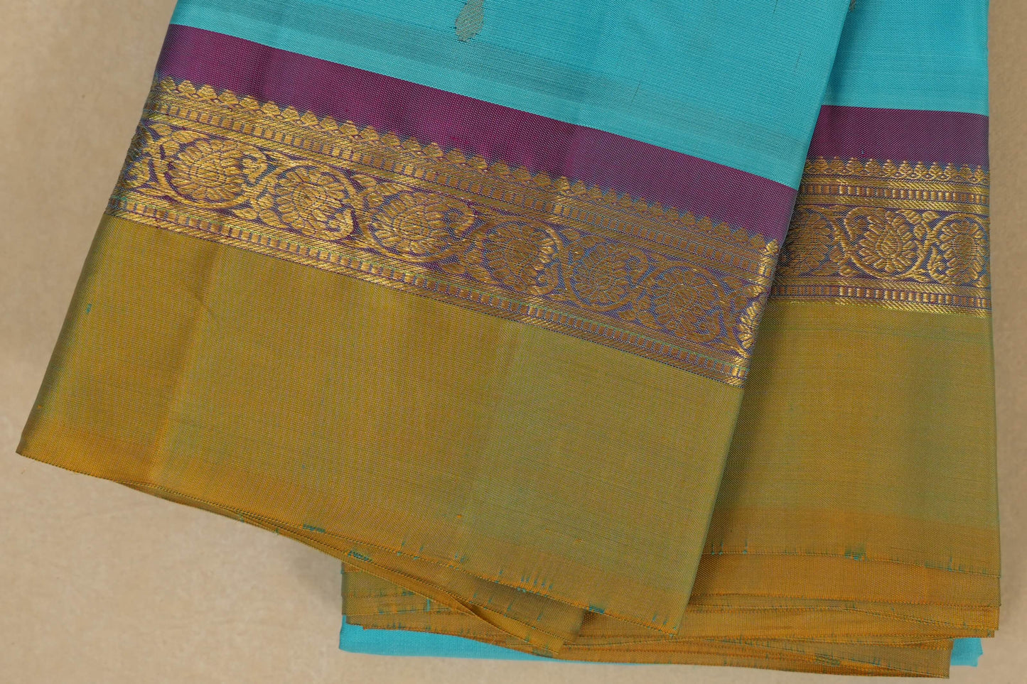 Sky Blue Lightweight Kanjivaram Silk Sareeborder
