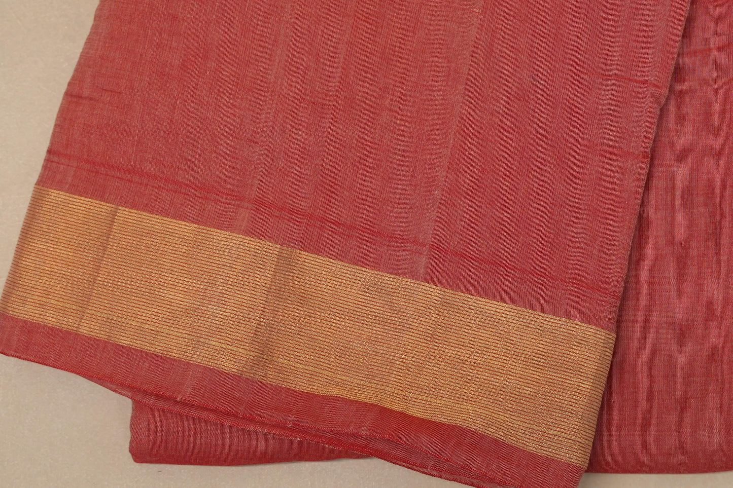 Dusty Red Paithani Cotton Saree by Shreenivas Silks border