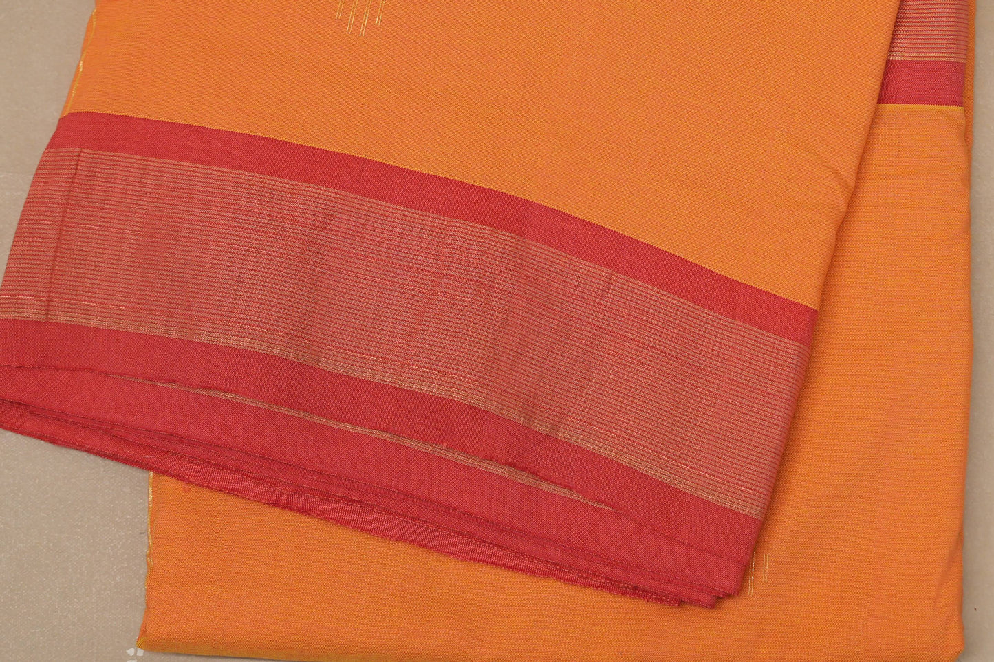 Deep Mango Yellow Paithani Cotton Saree border