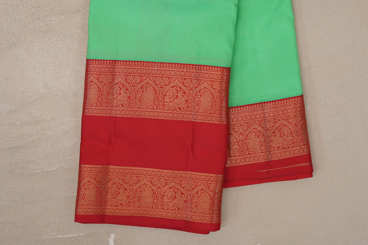 Mint Green Soft Silk Saree border