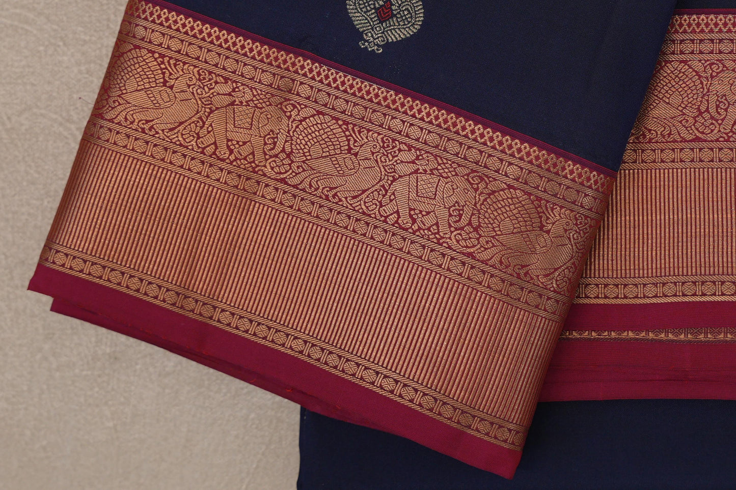 Deep Blue Soft Silk Saree border