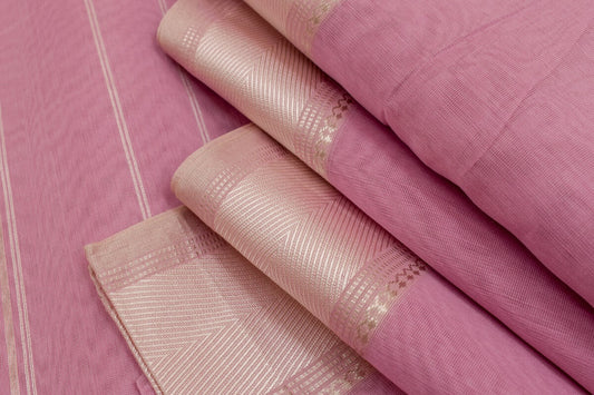 Light Pink Maheshwari Silk Cotton Sarees RB019
