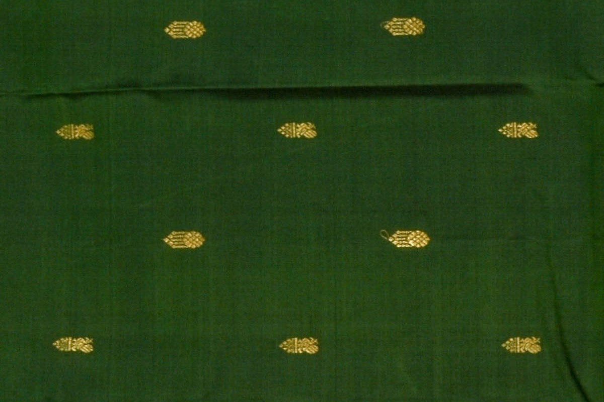 Deep Green Rettai Pettu Kanjivaram silk saree SS3962
