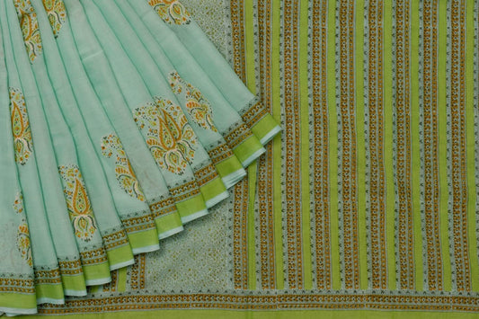 Hand Block print Cotton Saree