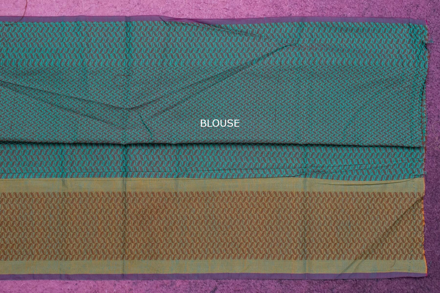 Greenish blue Banarasi cotton saree SS5070