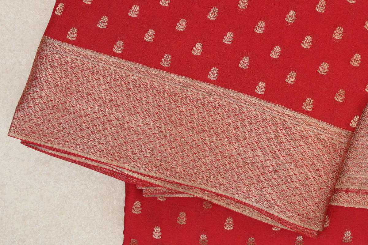 Tomato Red Mysore Silk Saree border