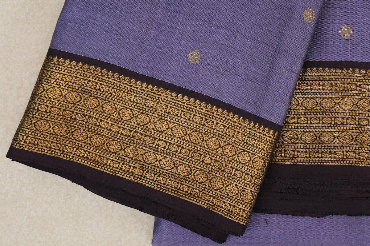 Lavender Purple Vintage Kanjivaram Silk Saree border