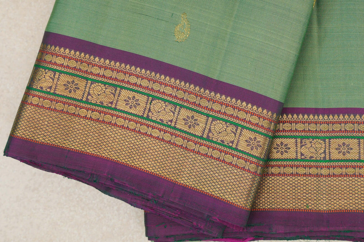 Pastel Green Vintage Kanjivaram Silk Saree border