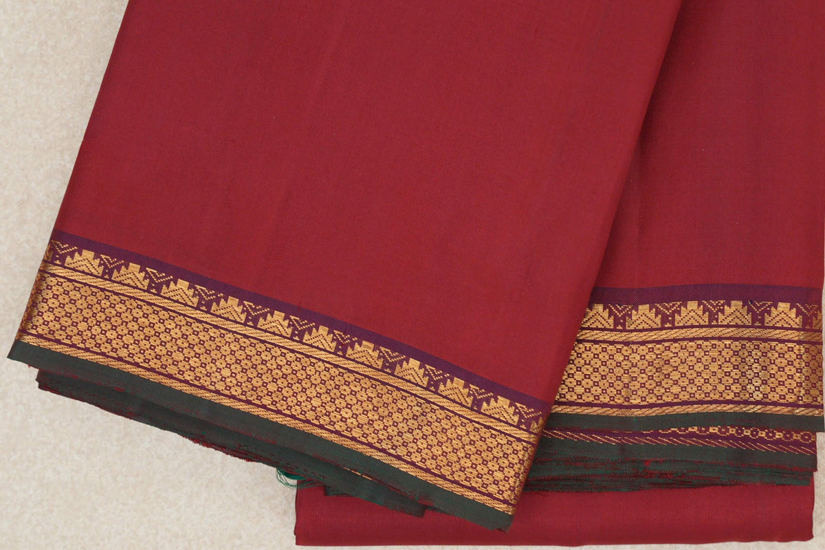 Deep Maroon Vintage Kanjivaram Silk Saree border