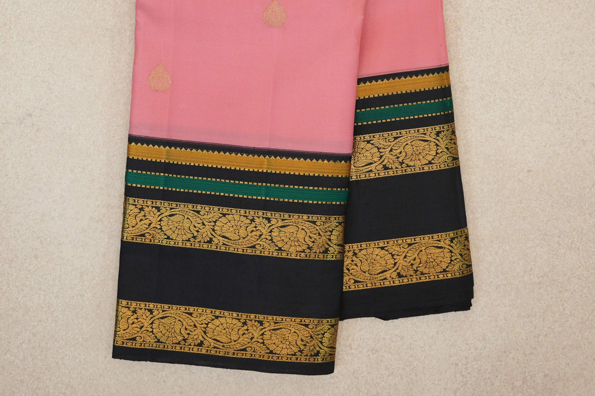 Pastel Pink Vintage Kanjivaram Silk Saree border