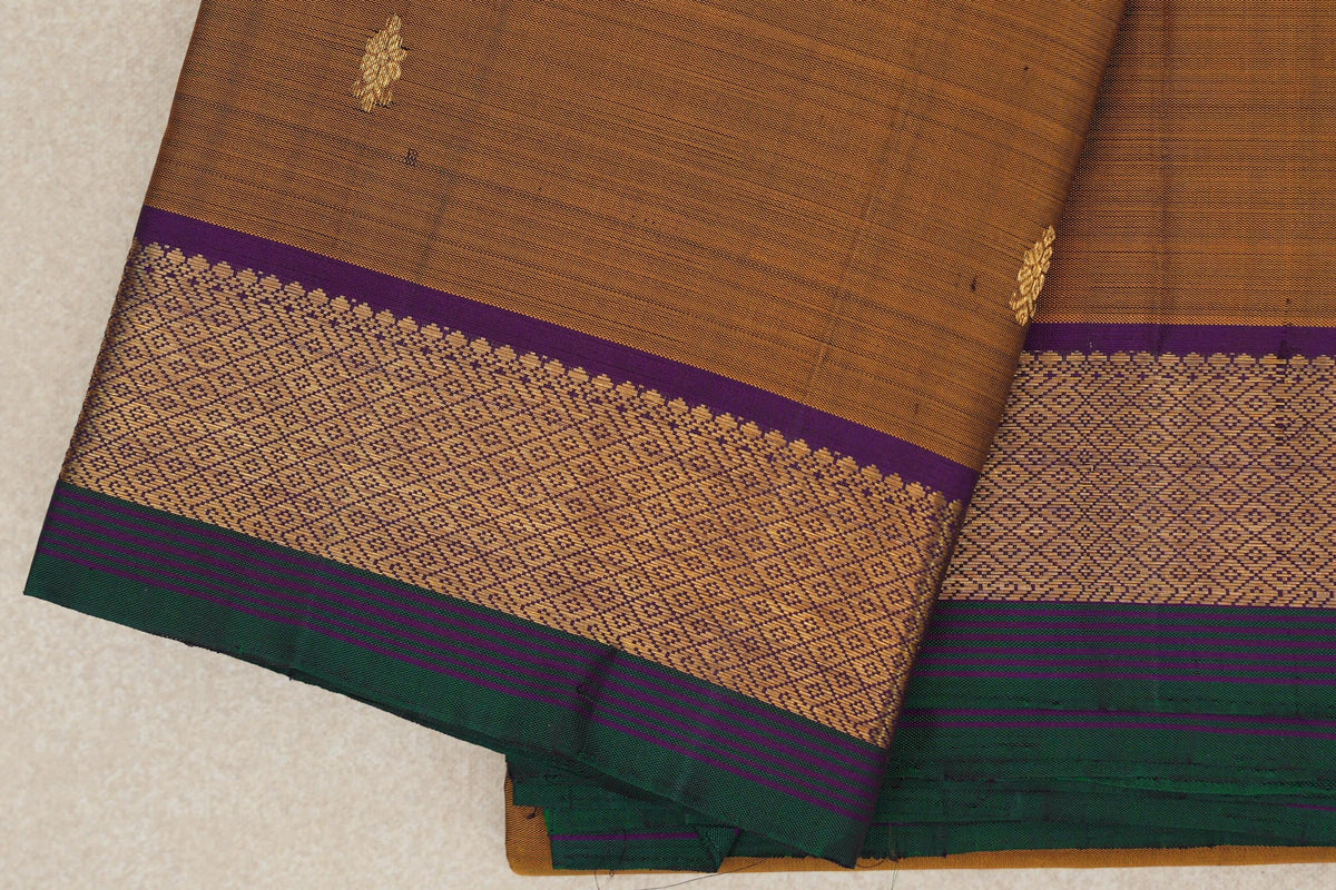 Gold Mustard Vintage Kanjivaram Silk Saree border