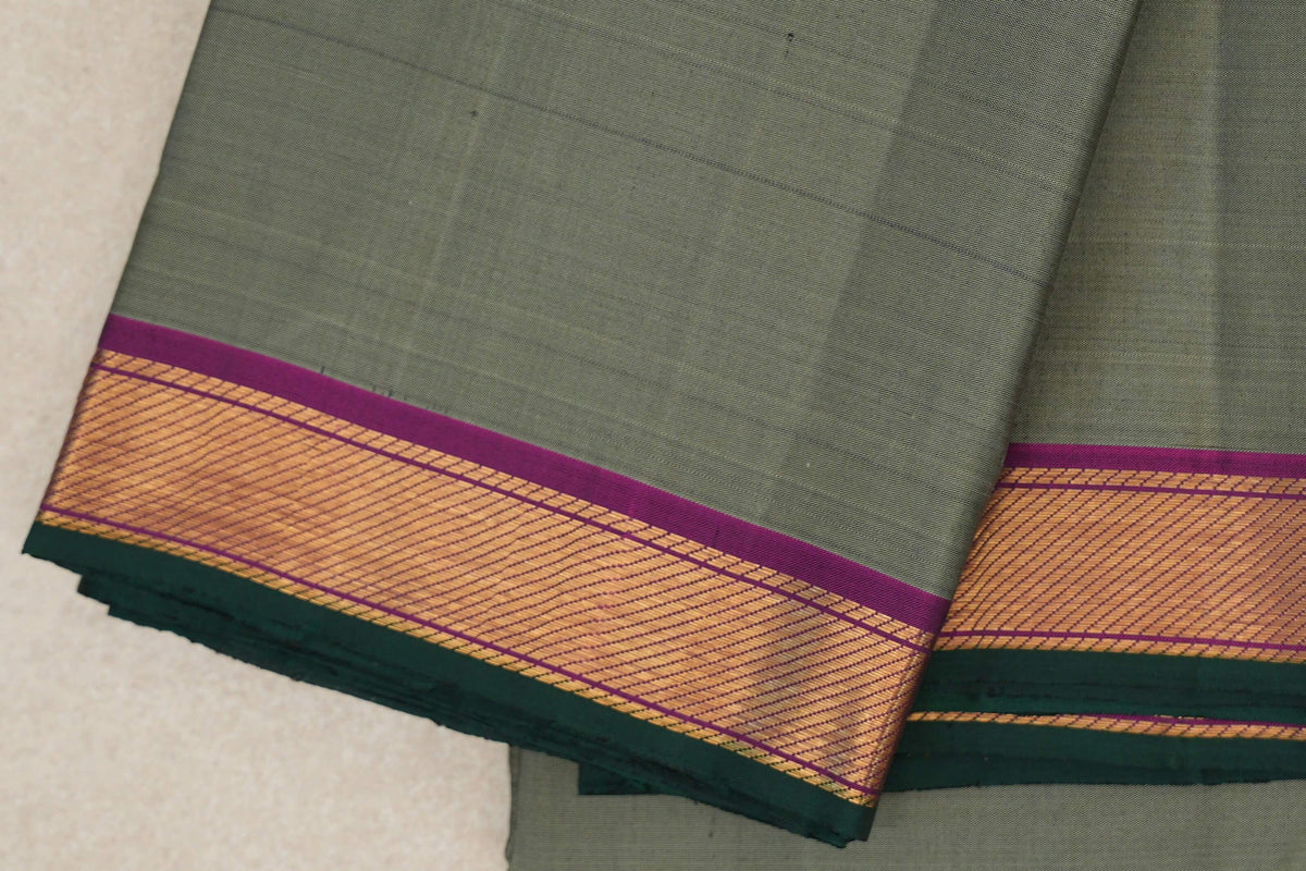 Sage Green Vintage Kanjivaram Silk Saree border