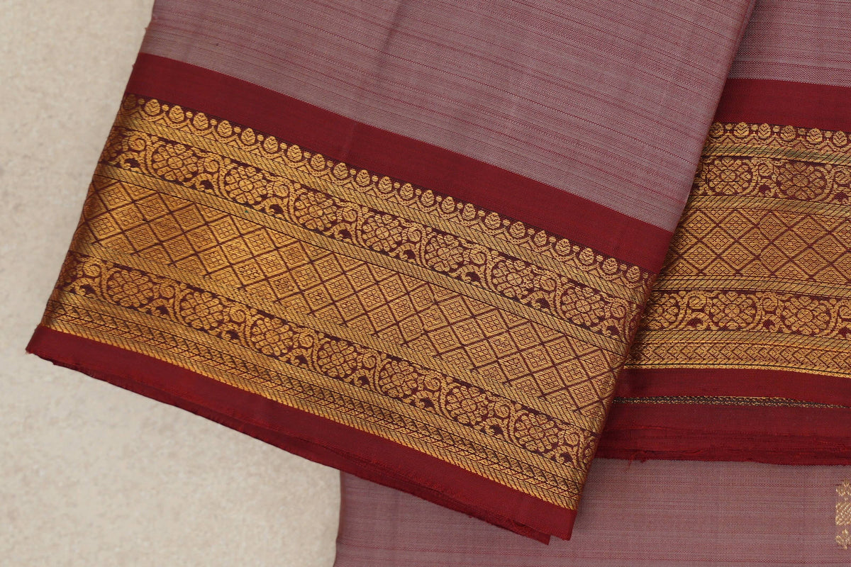 Onion Pink Vintage Kanjivaram Silk Saree border
