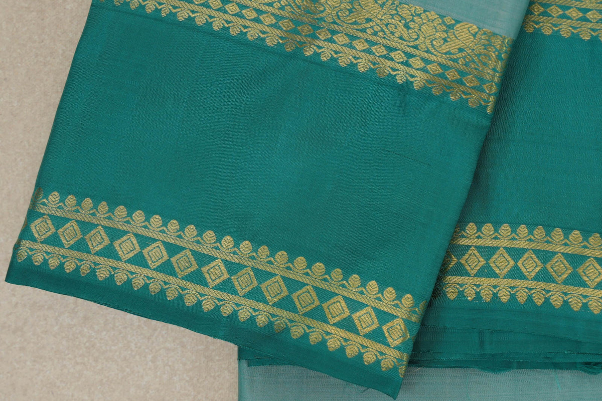 Pastel Aqua Green Vintage Kanjivaram Silk Saree border