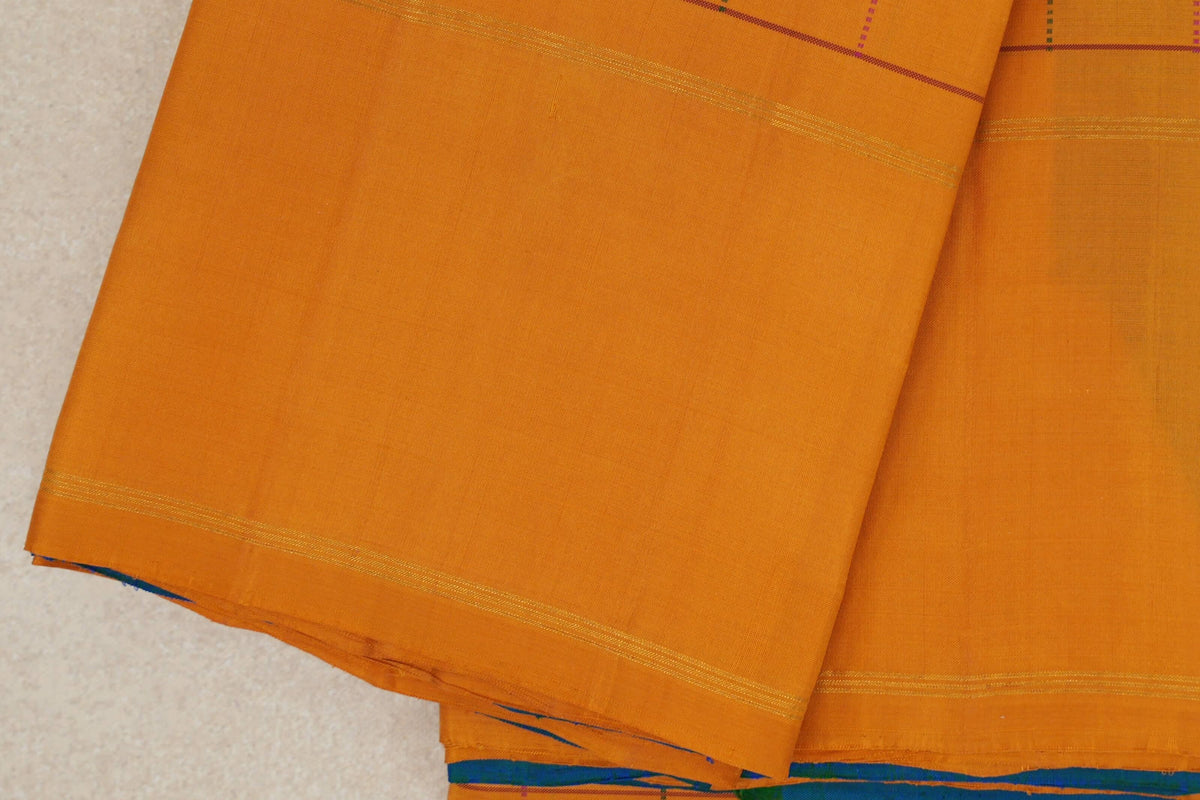 Mango Orange Vintage Kanjivaram Silk Saree border