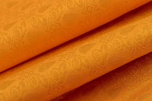 Kanchipuram Bridal Silk Saree Yellow with Green Zari Border