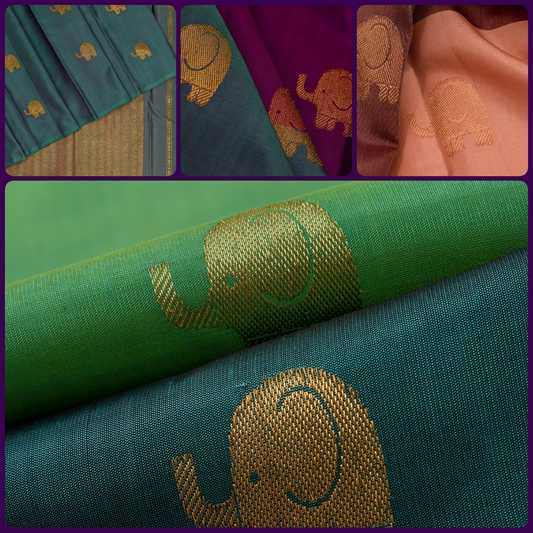 A Luxurious Token of Elegance: Elephant Motif Silk Sarees
