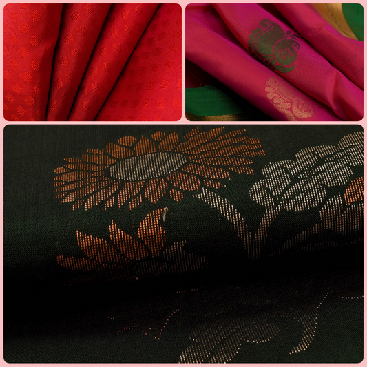 Depicting elements from nature in silk saree motifs