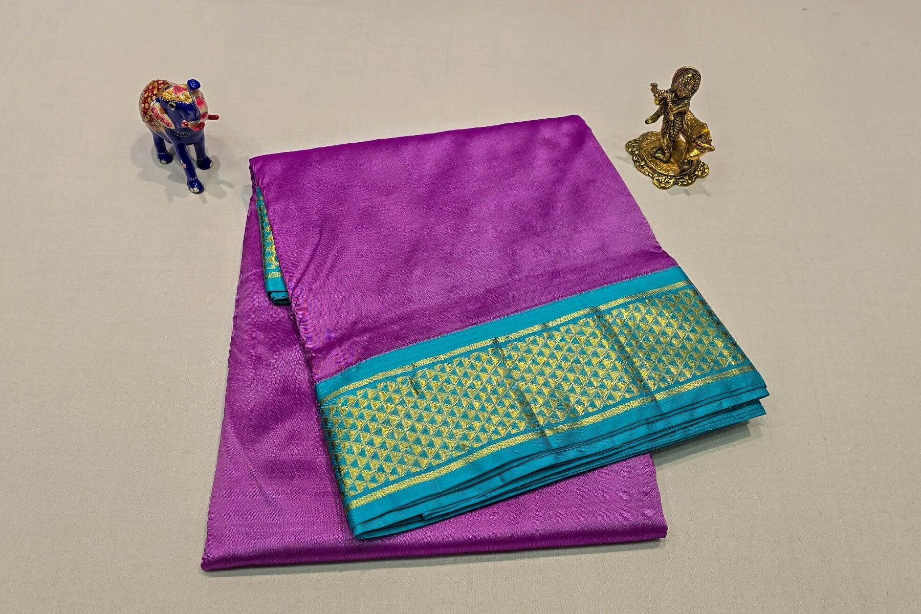 Ramar Green Ten yards silk saree SS5139