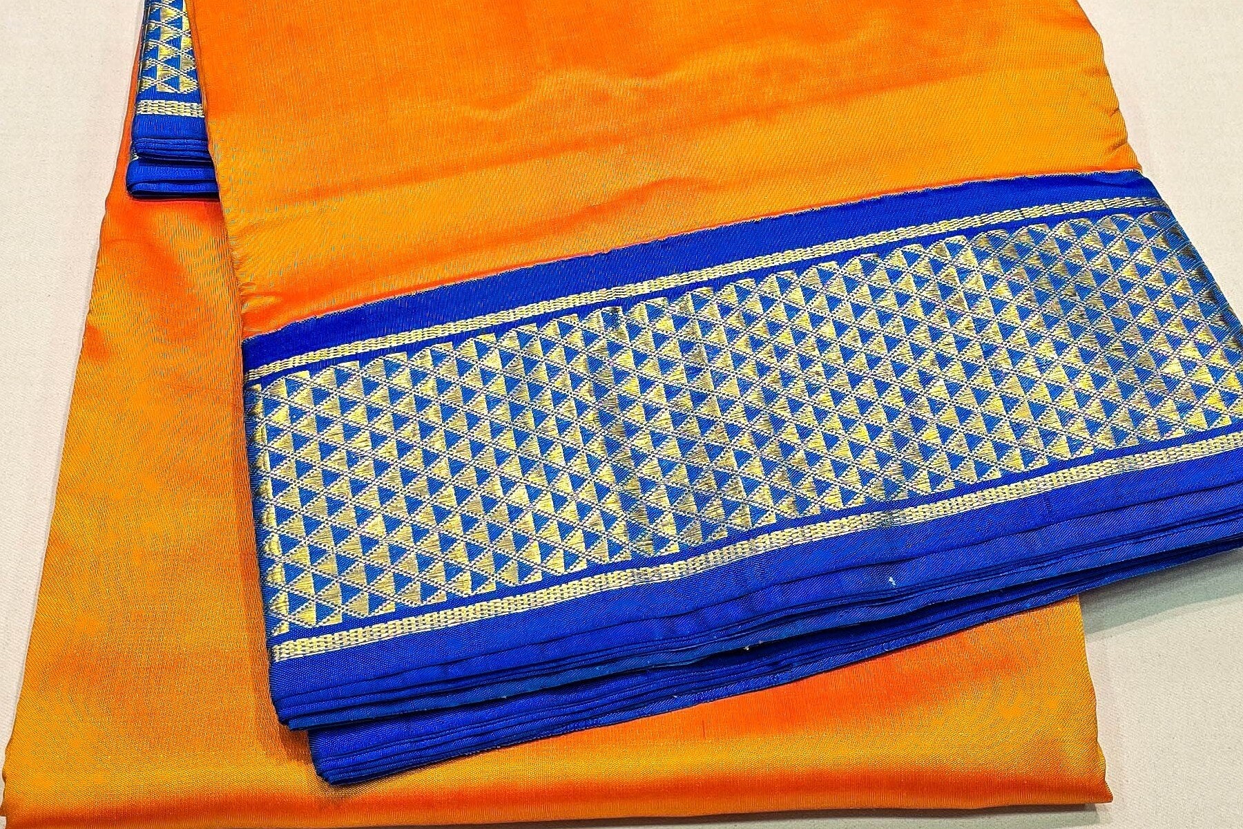 Mango yellow Ten yards silk saree SS5144