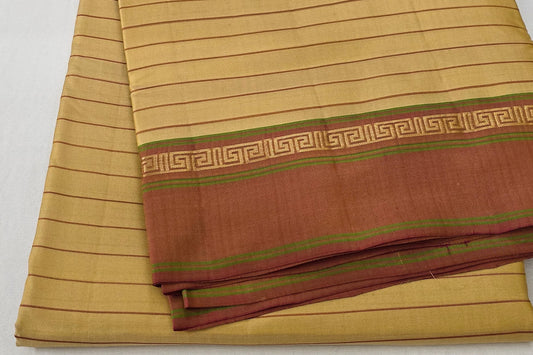 Dual tone of beige and sandal Nine and a half Yards Silk Saree AC1531