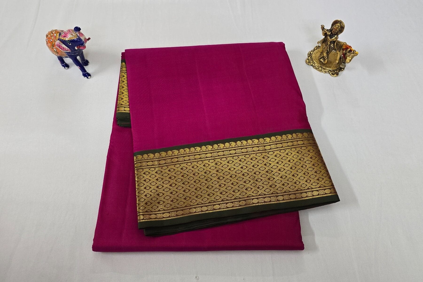 Reddish pink Nine and a half yards silk saree SS5246