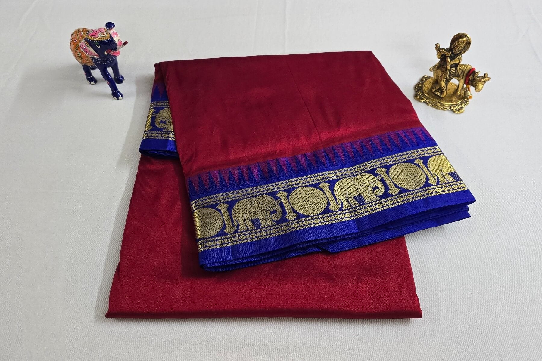 Maroon Ten yards silk saree SS5567