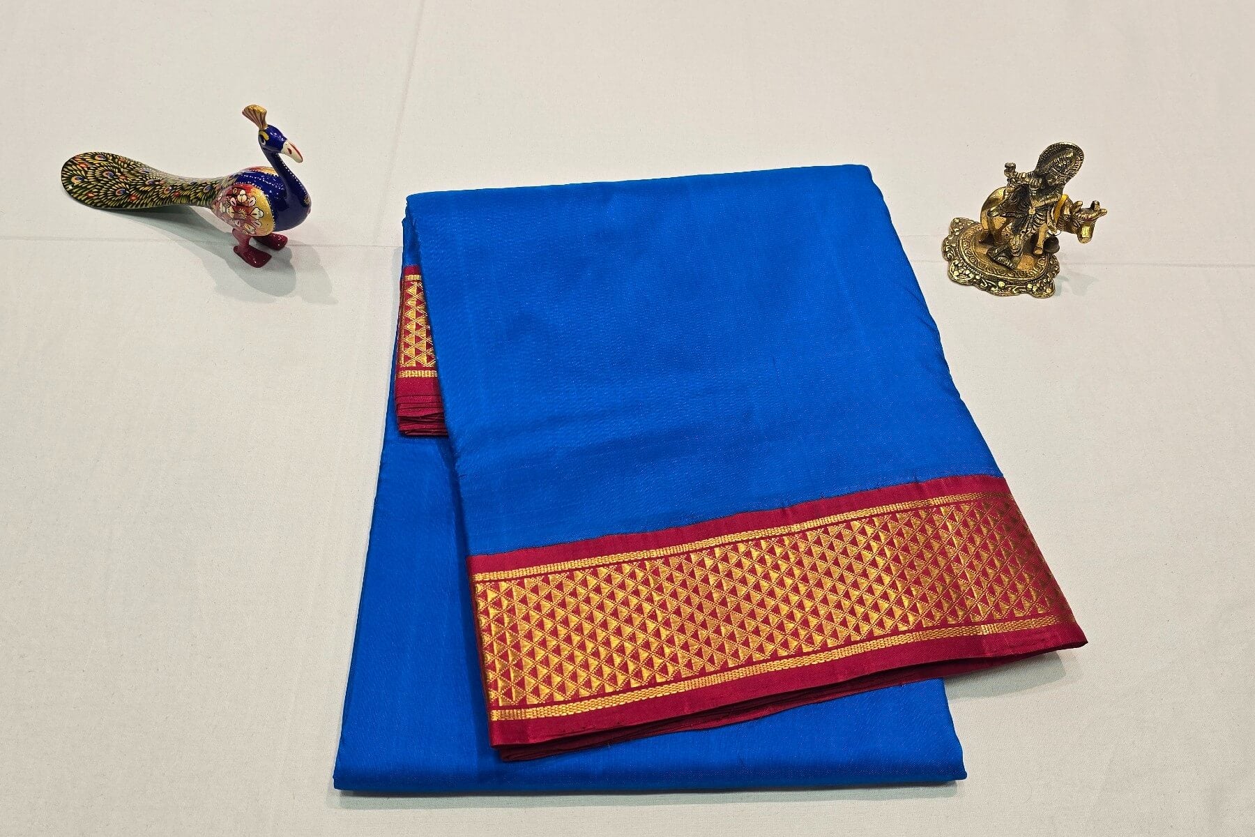 Blue Ten yards silk saree SS5871