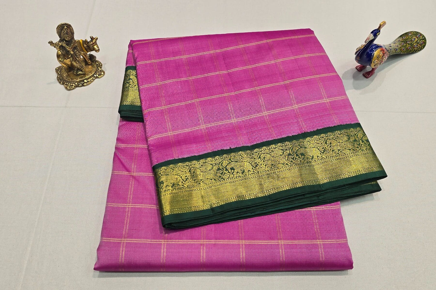 Pink Ten yards silk saree SS5906