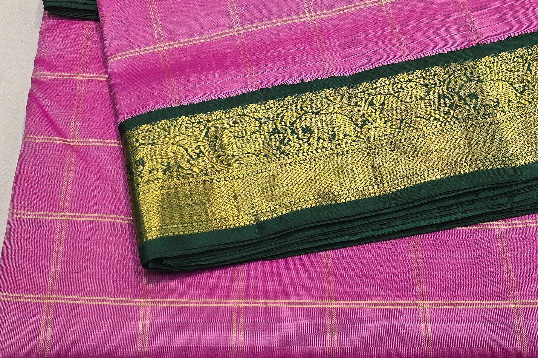 Pink Ten yards silk saree SS5906